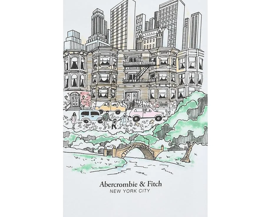 Футболка NYC Sketch Tee для детей от abercrombie kids с рисунком Нью-Йорка