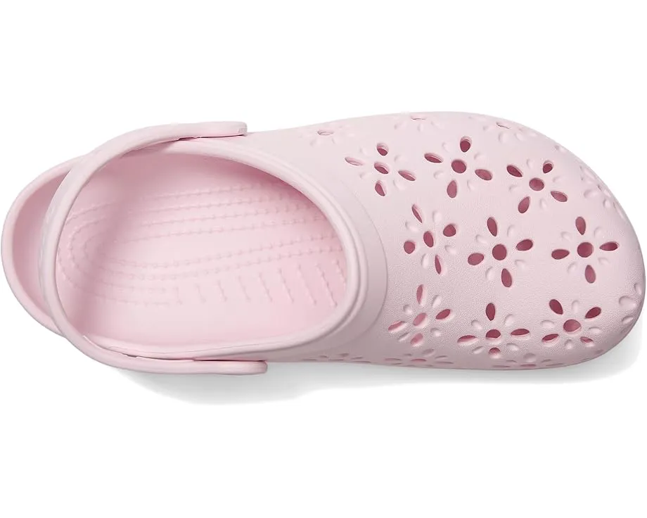 Классические сабо Crocs для детей с цветочным ажурным дизайном