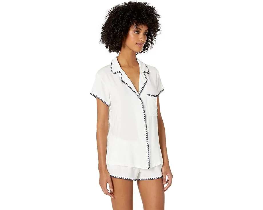 Короткий пижамный комплект Eberjey Frida с декоративной строчкой