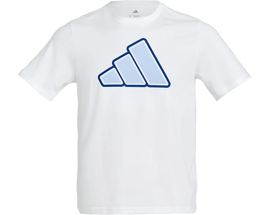 Футболка adidas Kids Two Color Logo с двухцветным логотипом и круглым вырезом