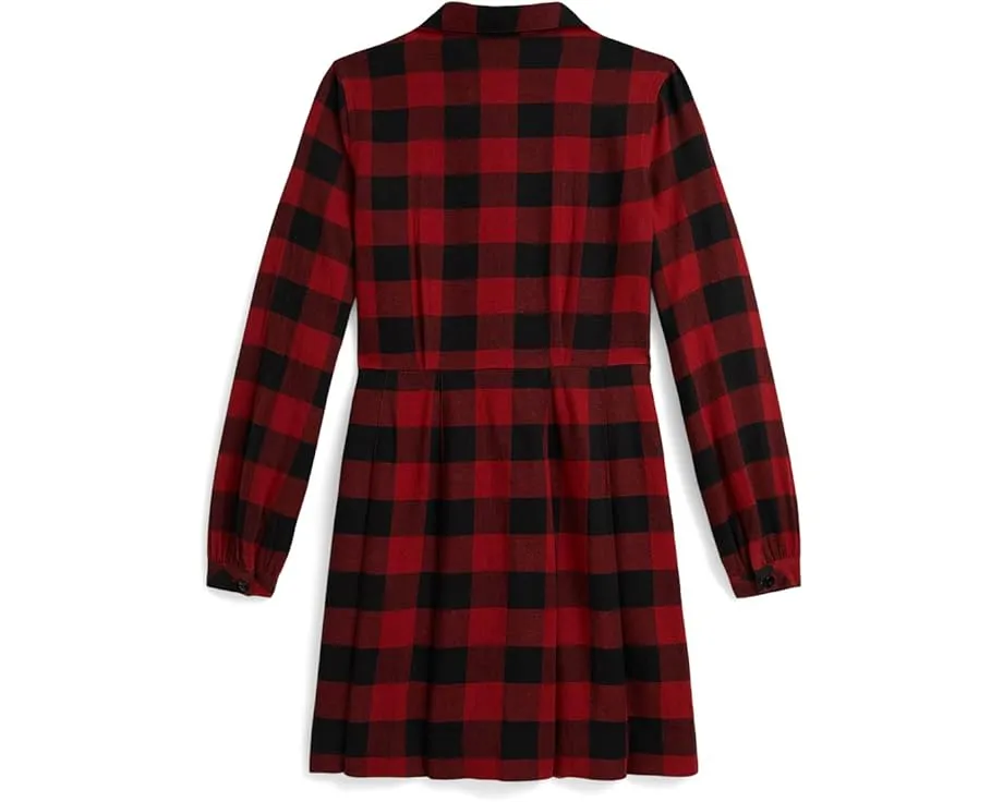 Платье из хлопковой саржи Buffalo Check для подростков Polo Ralph Lauren Kids