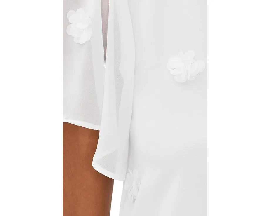 3D Flower Applique Crew Neck Top