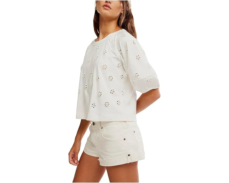 Футболка Jessie с ажурной отделкой Free People и короткими рукавами