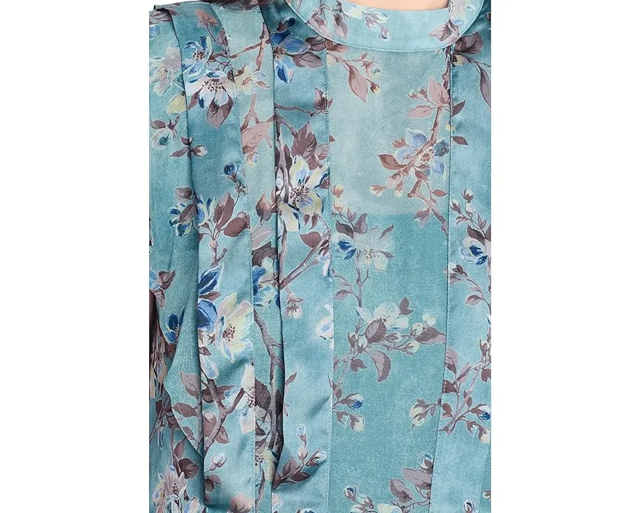 Платье AllSaints Fleur с плиссированными вставками и асимметричным подолом