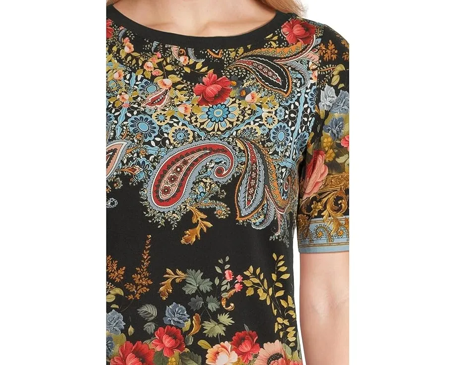 Футболка Johnny Was The Janie Favorite с лодочкой и рукавом три четверти