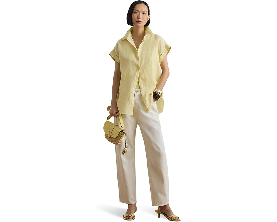 Рубашка Lauren Ralph Lauren свободного кроя с полосками и коротким рукавом