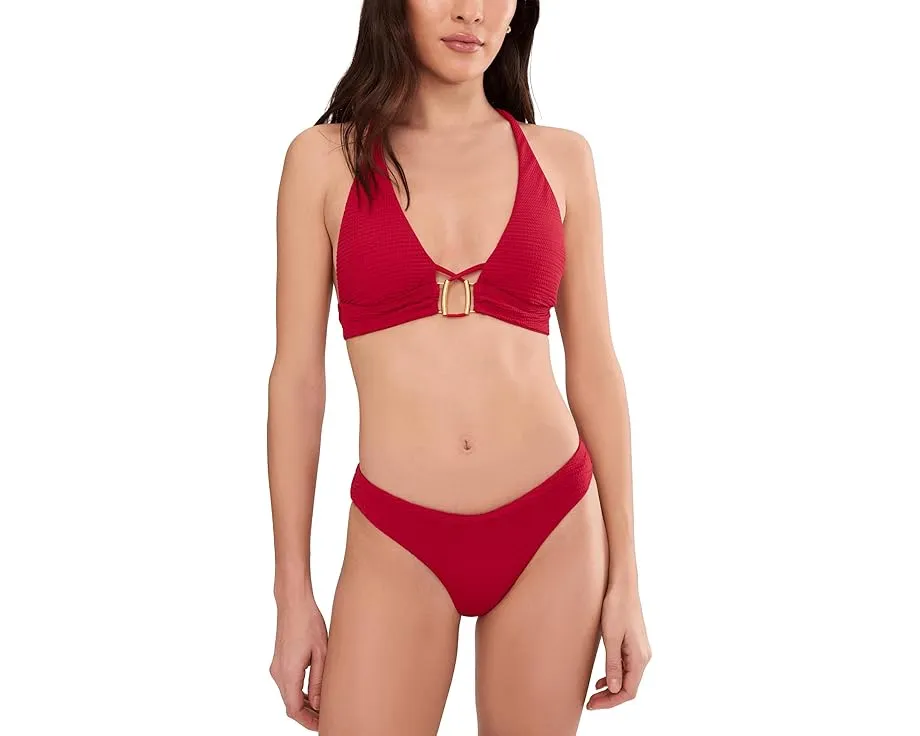 Топ BECCA Riviera Mira с текстурой жатки и золотыми пряжками