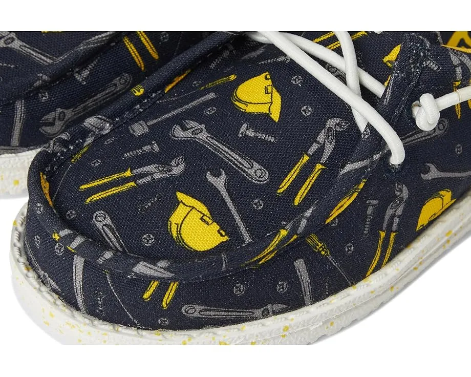 Кроссовки Wally Construction от Hey Dude Kids из текстиля с эластичными шнурками