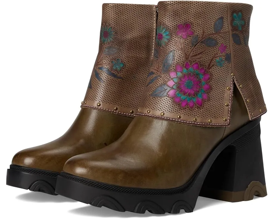 Ботильоны Carizma с ручной росписью и каблуком 9 см