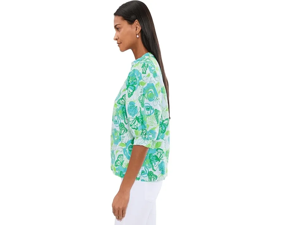 Топ Lilly Pulitzer Mialeigh с рукавом до локтя из льна
