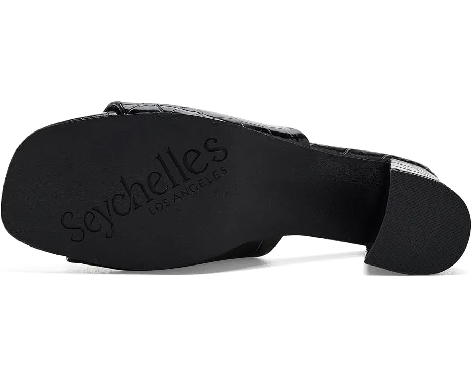 Босоножки Seychelles Adapt 3 V-Croco на каблуке черные