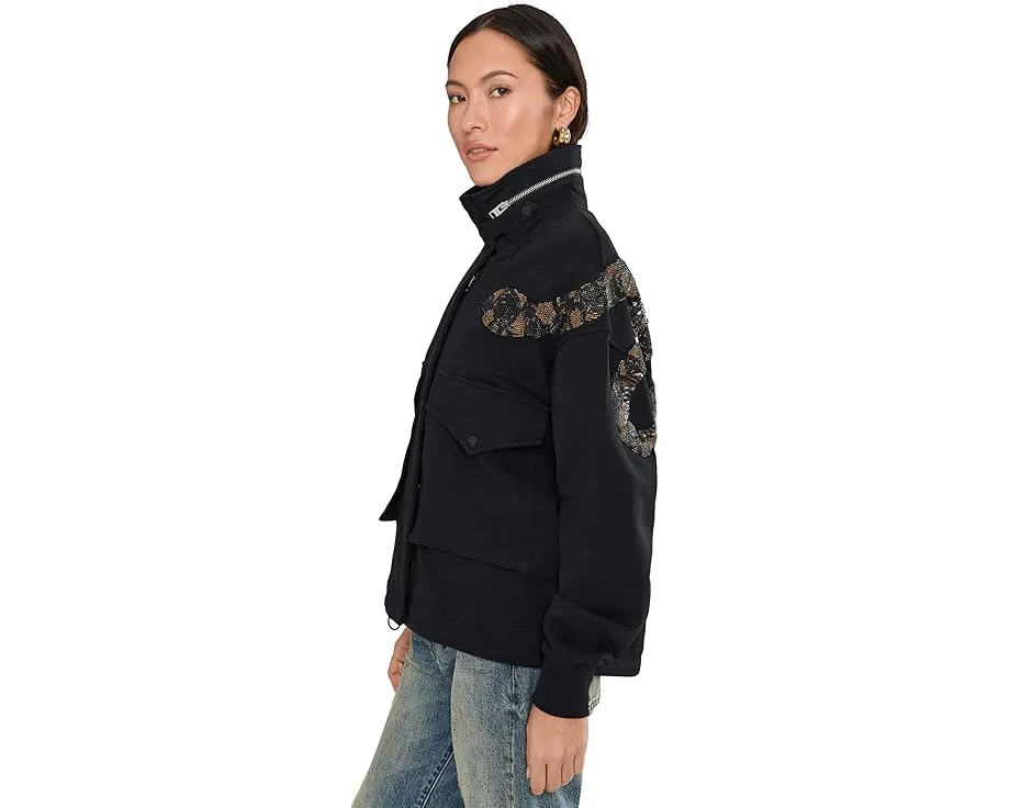 Куртка Ouros Clarie от AllSaints с воротником воронкой и карманами на пуговицах