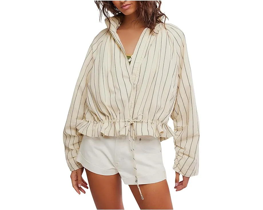 Free People Куртка Devon Striped Balloon в полоску с кулиской