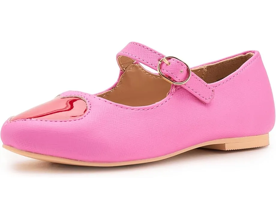 Лакированные балетки Janie and Jack с сердечком на носке и регулируемой пряжкой