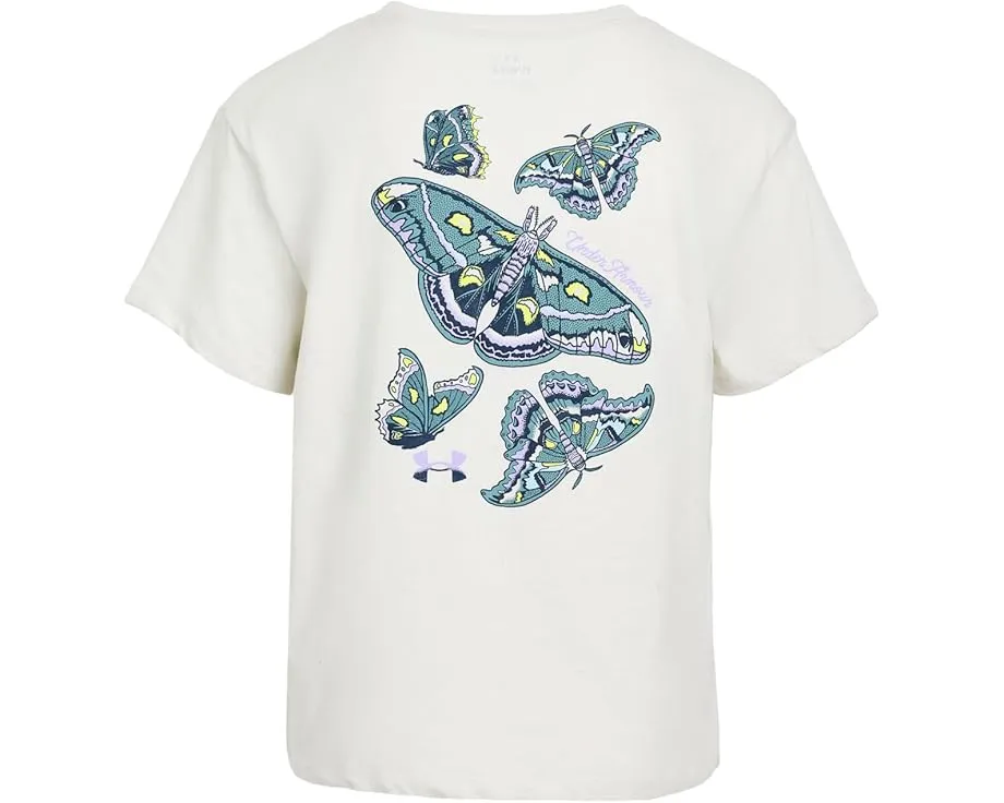 Футболка Under Armour Kids с принтом мотыльков и технологией отвода влаги