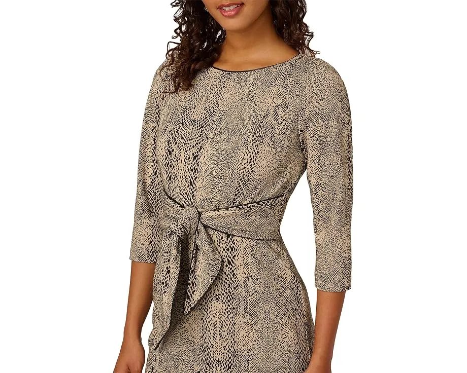 Платье Adrianna Papell с принтом животных и завязкой на талии