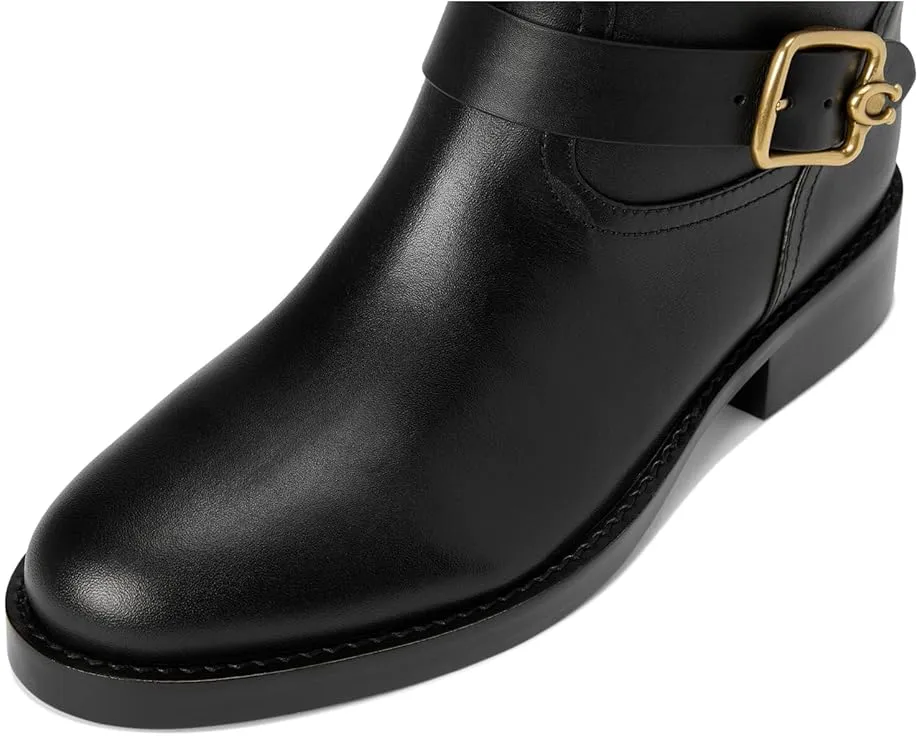 Кожаные ботинки COACH Madeline на низком каблуке с молнией сбоку