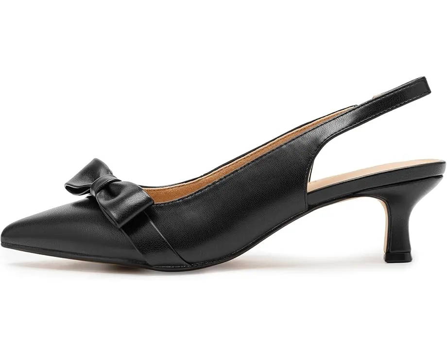 Туфли Paloma на низком каблуке kitten heel с мысом и ремешком через пятку