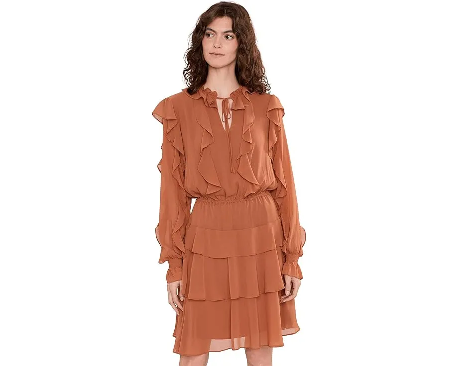 Платье Lauren Ralph Lauren с рюшами из жоржета и ярусной юбкой