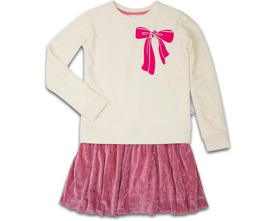 Детское платье-худи Appaman Kids с бантом и плиссированной юбкой