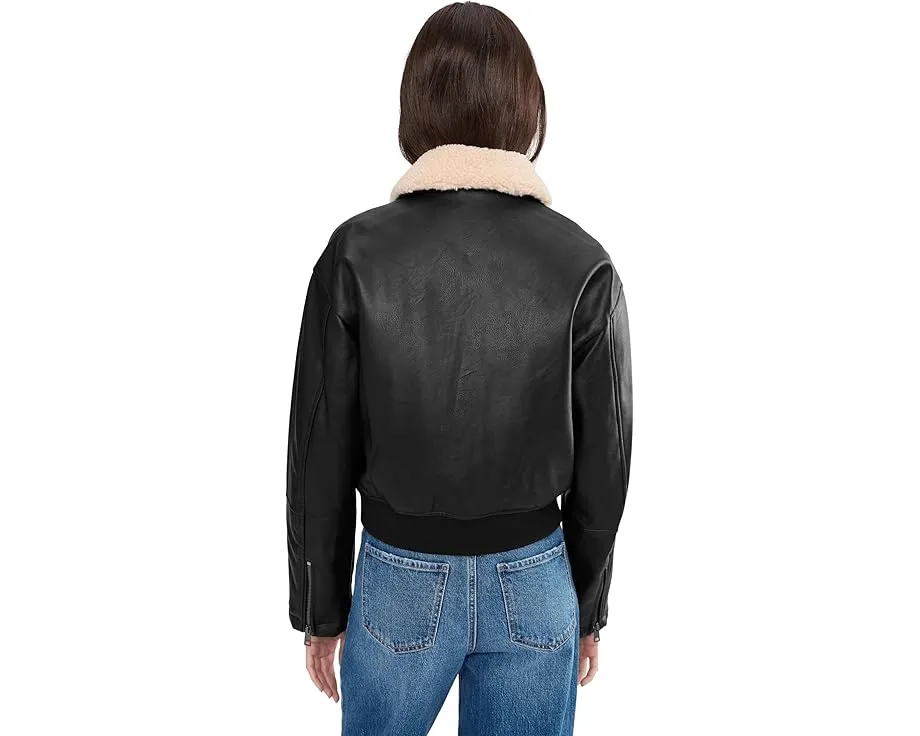 Куртка-бомбер Levi's из искусственной кожи с воротником из шерпи