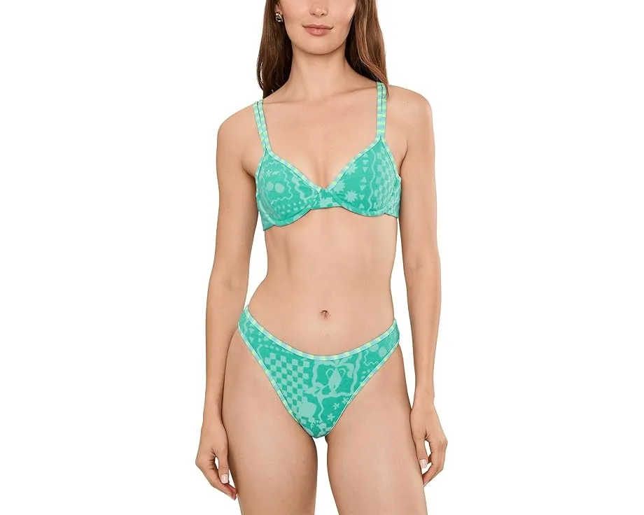 Плавки Daria с винтажным принтом и высокой линией бедра для удлинения силуэта