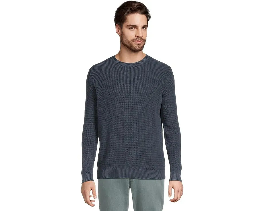 Свитер Faherty Sunwashed Crewneck из органического хлопка с вафельной вязкой