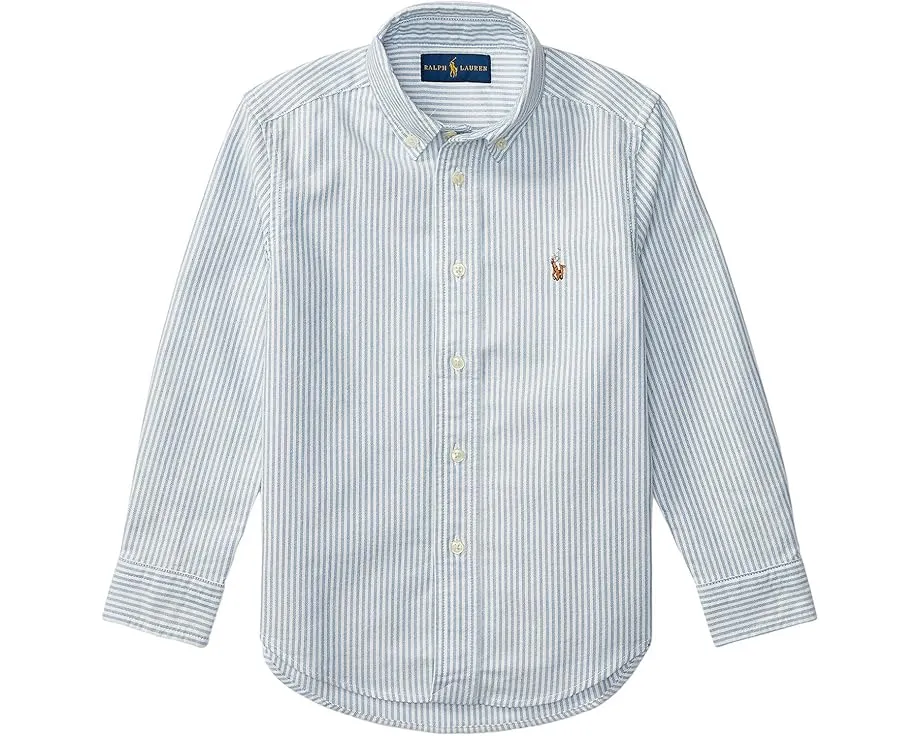 Рубашка Polo Ralph Lauren Kids из хлопкового оксфорда в полоску для маленьких детей