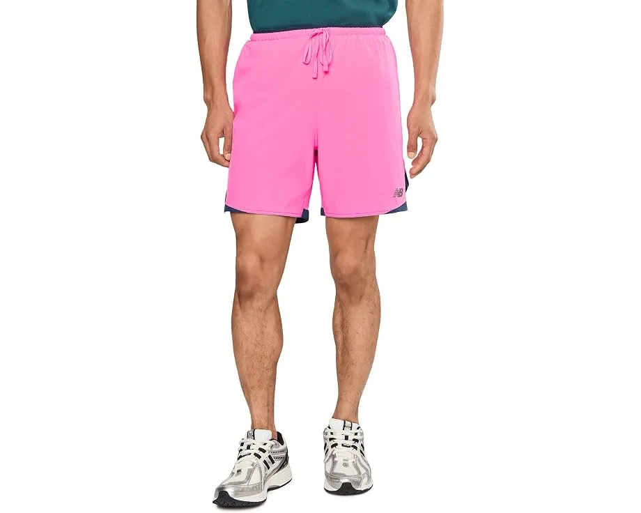 Беговые шорты New Balance 7 дюймов (17.78 см) с эластичным поясом и карманом на молнии
