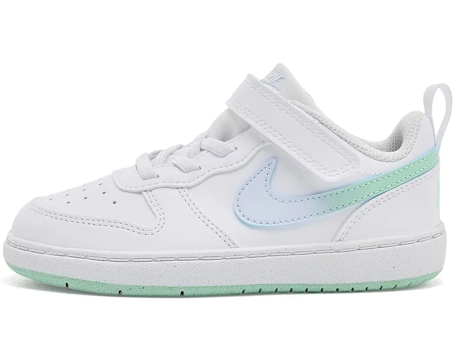 Кроссовки Nike Court Borough Low Fade для малышей White и Arctic Green