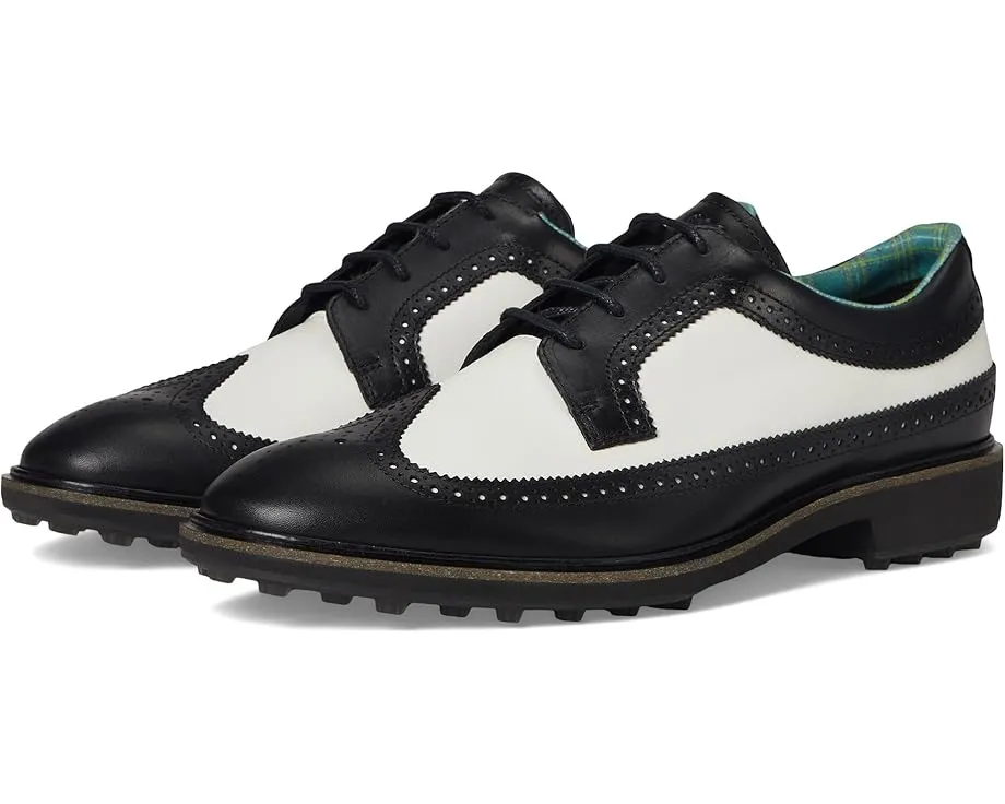 Водоотталкивающие туфли ECCO Golf Classic Hybrid Wing Tip с кожаной стелькой