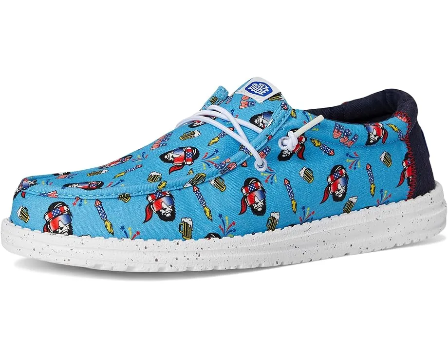 Кроссовки Hey Dude Wally Americana Party с принтом и эластичными шнурками