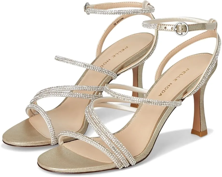 Босоножки Pelle Moda Brenen на каблуке с кристаллами и регулируемым ремешком