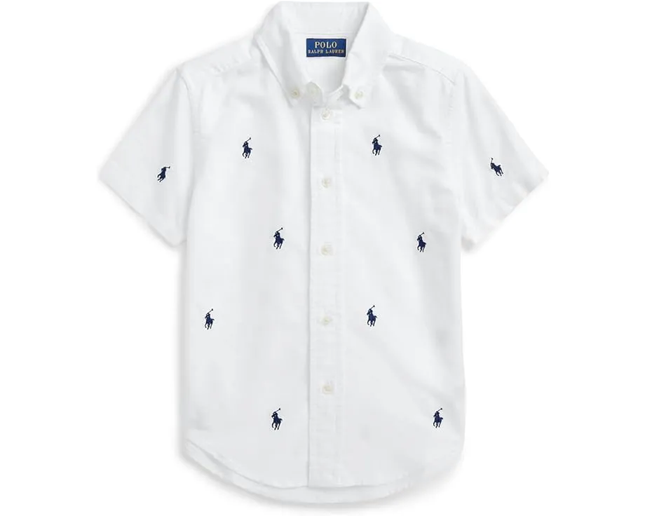 Polo Ralph Lauren рубашка Pony Oxford с коротким рукавом для малышей