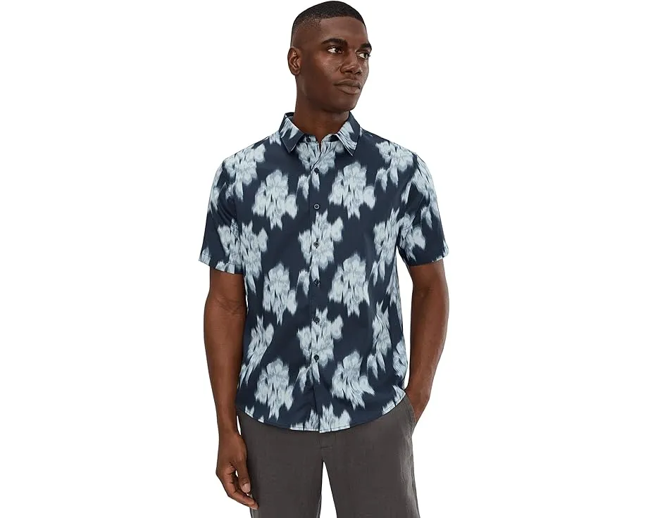 Рубашка Vince с коротким рукавом и принтом в виде размытых роз