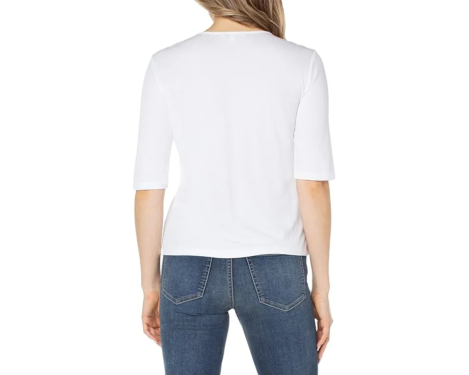 Топ Liverpool Los Angeles с V-образным вырезом и двойным слоем из ребристой ткани