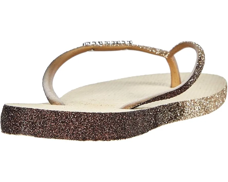 Блестящие шлепанцы Havaianas Slim Sparkle с блестками на подошве и ремешках