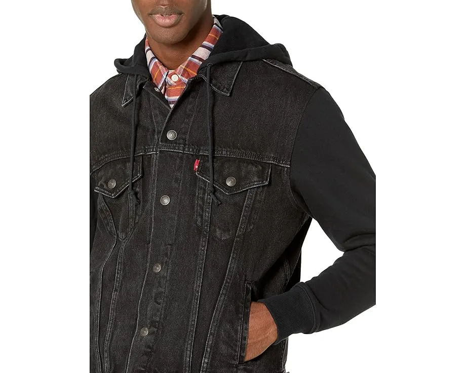 Куртка Levi's Hybrid Hoodie V Trucker с капюшоном и денимом