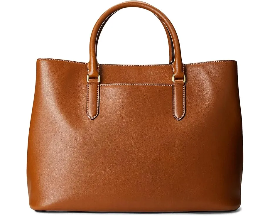 Lauren Ralph Lauren Большая кожаная сумка Marcy с отделением на зажиме и несколькими карманами