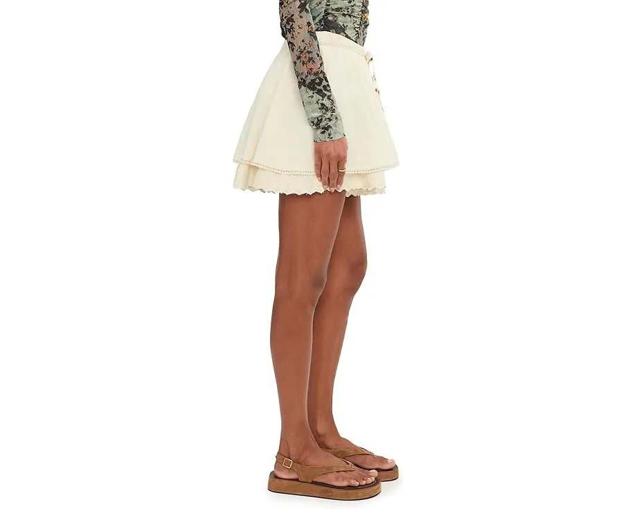 Мини-юбка Lady Tulip от Free People с кружевной отделкой и вышивкой