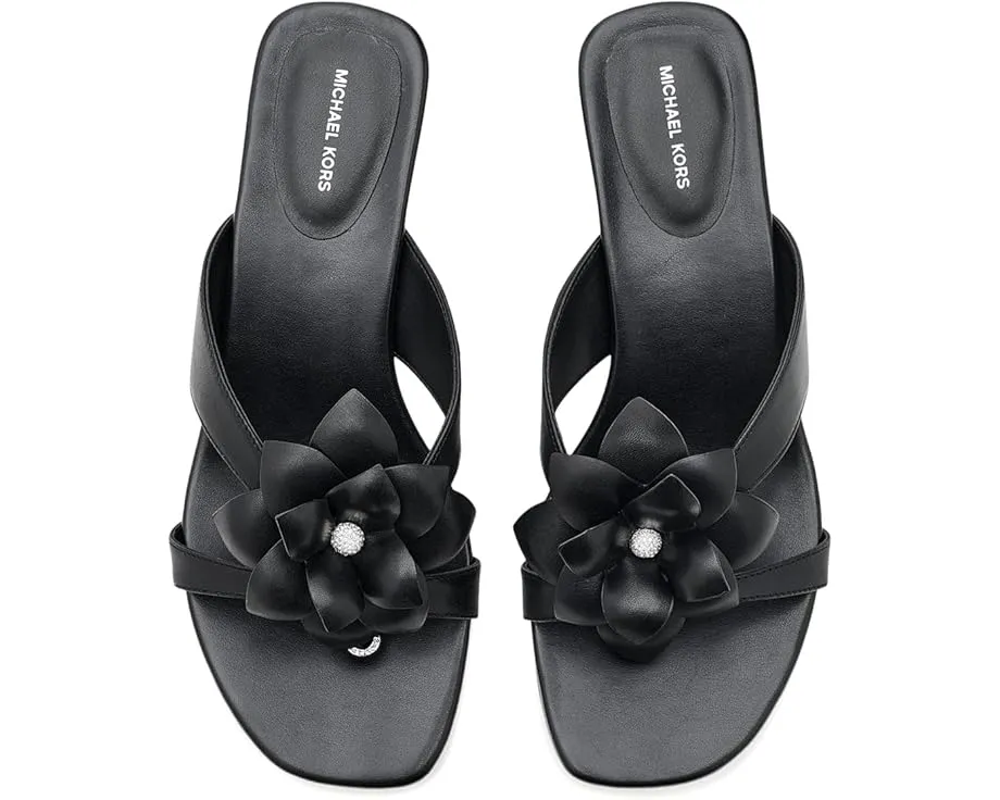 Босоножки MICHAEL Michael Kors Jacie Kitten Sandals на низком каблуке с цветком