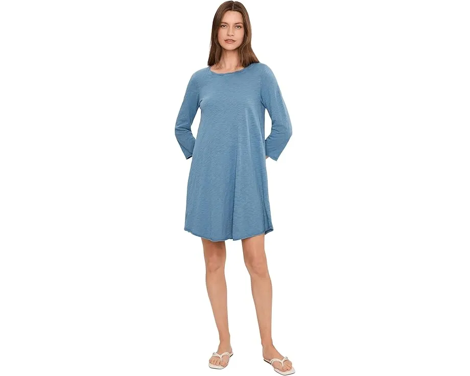 3/4 Sleeve Twisted Crew Neck Dress