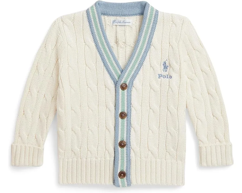 Polo Ralph Lauren Kids Хлопковый кардиган в крикетном стиле для младенцев
