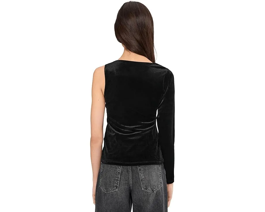 Топ AllSaints Ari из бархата с асимметричным вырезом и разными рукавами