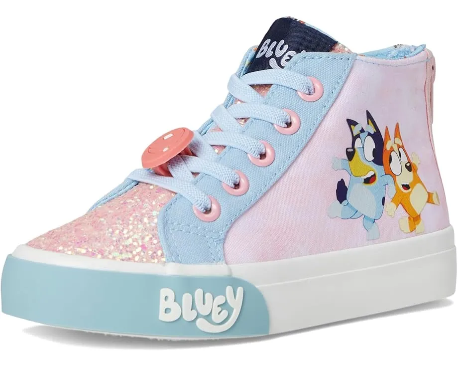 Кроссовки Ground Up Bluey высокие для малышей и детей с подсветкой и блестками