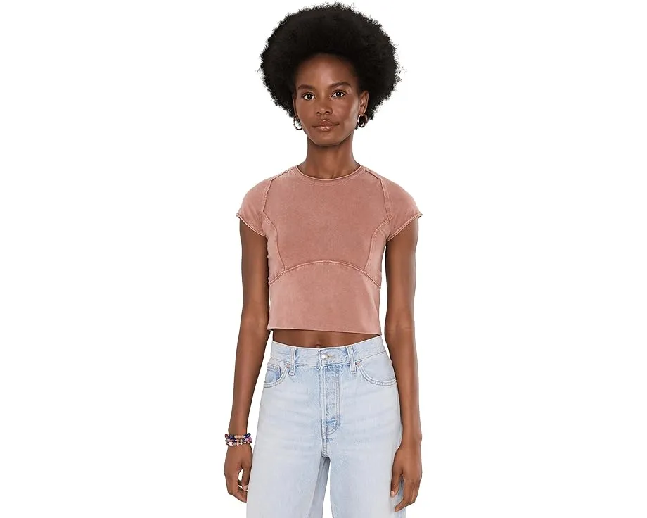 Free People футболка Protagonist с эффектом потертости