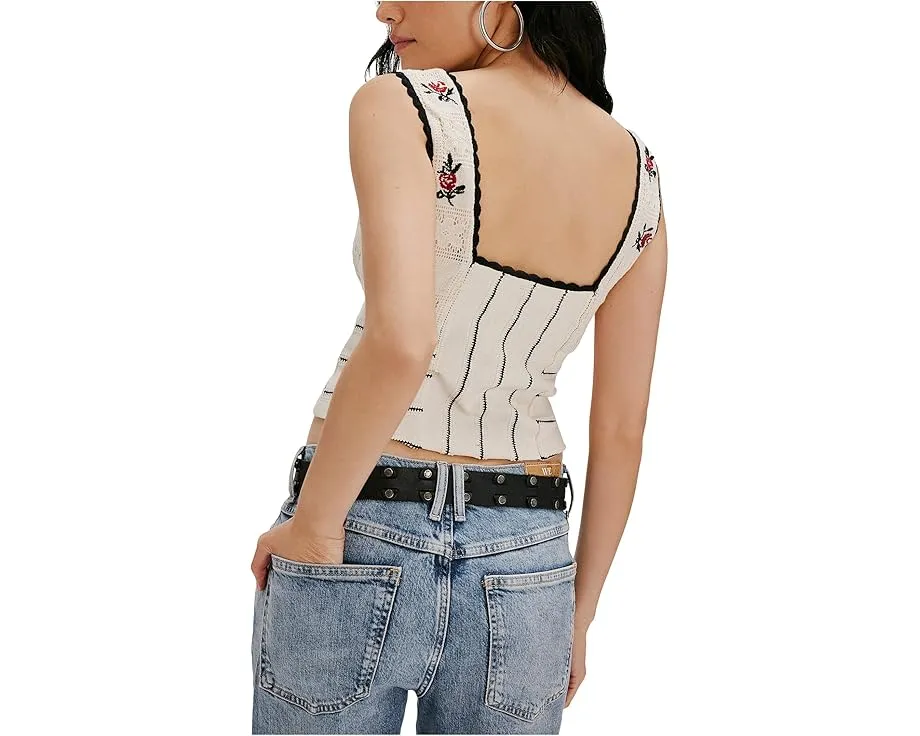 Топ Rose Bud вязаный с вышивкой цветов от Free People