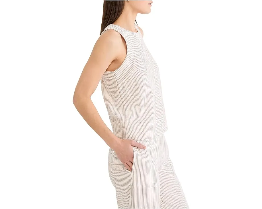 Топ NIC+ZOE Petite Pinstripe Gauze Pop On с запахом и полосками