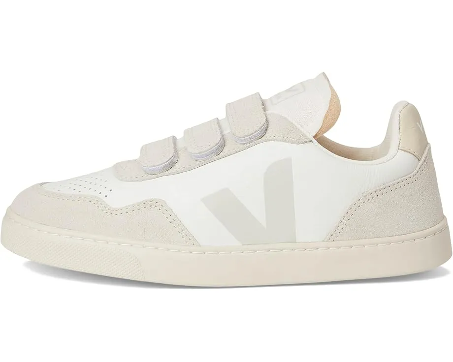 Детские кроссовки VEJA Small V-90 из премиальной кожи с тремя липучками