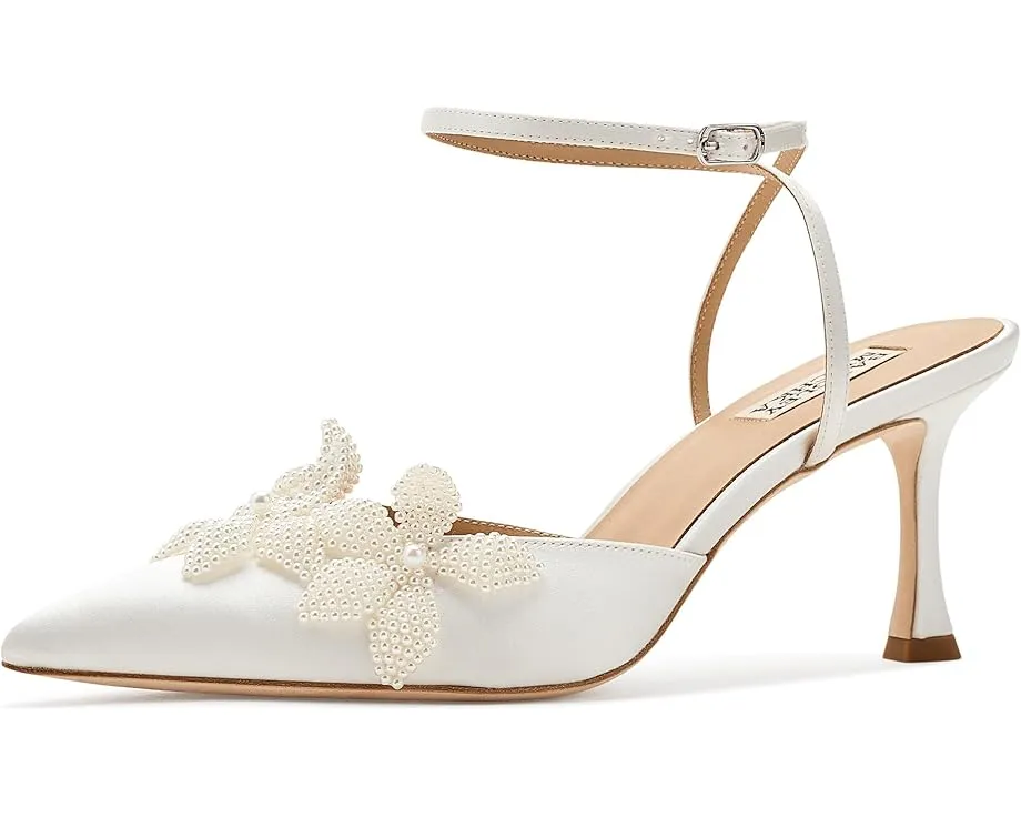 Туфли-лодочки Badgley Mischka Whitman с острым носком и жемчужным цветком на тонком каблуке